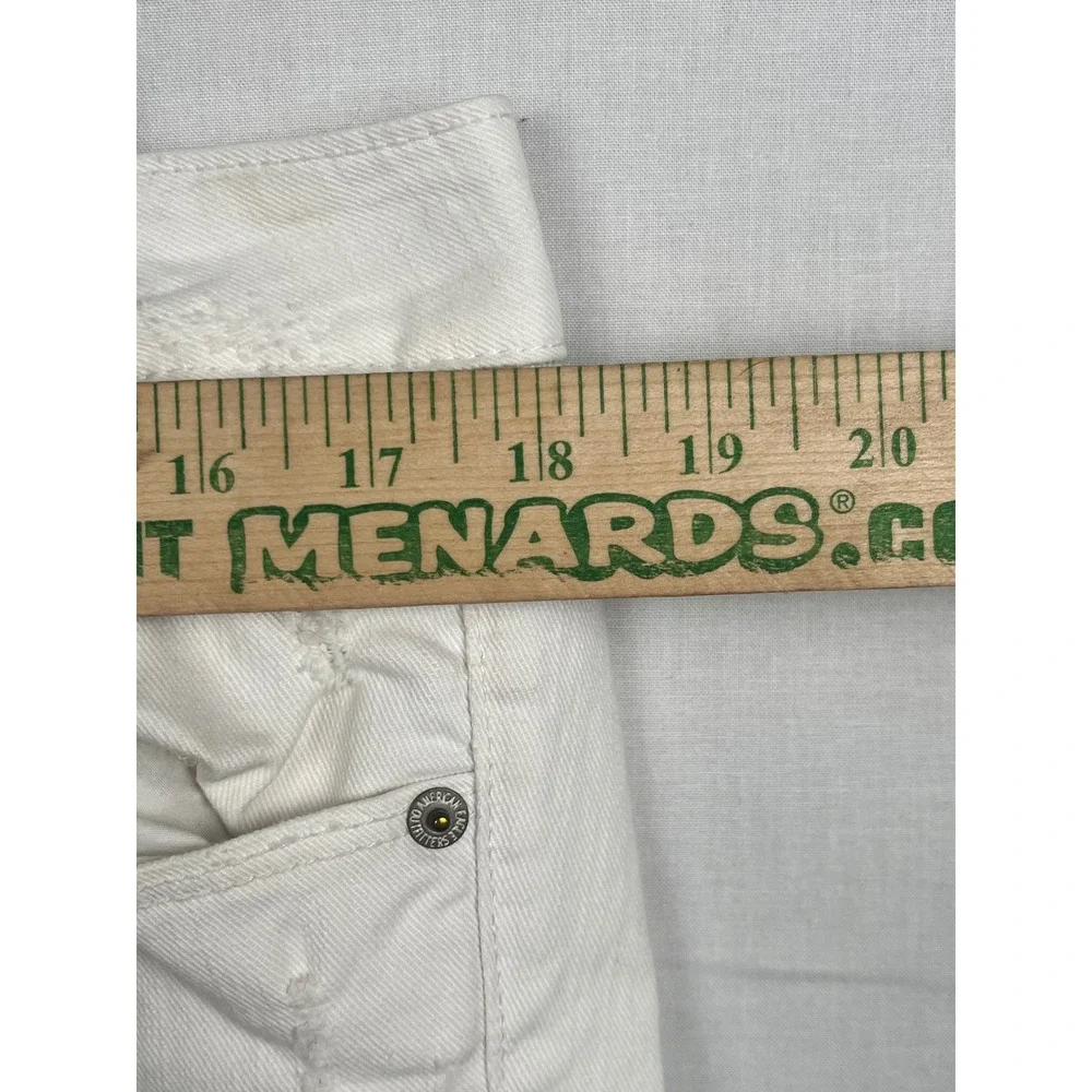 American Eagle White Denim Jeans Womens Size 14 Regular Stretch Straight Leg
